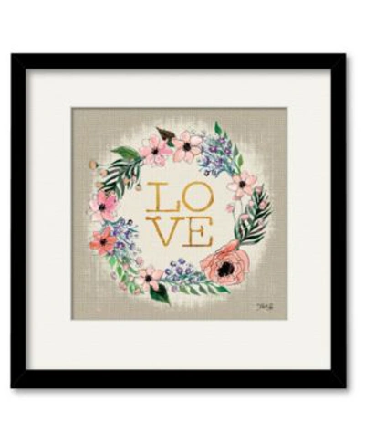 Courtside Market Love Flower Wreath Framed Matted Art Collection In Multi