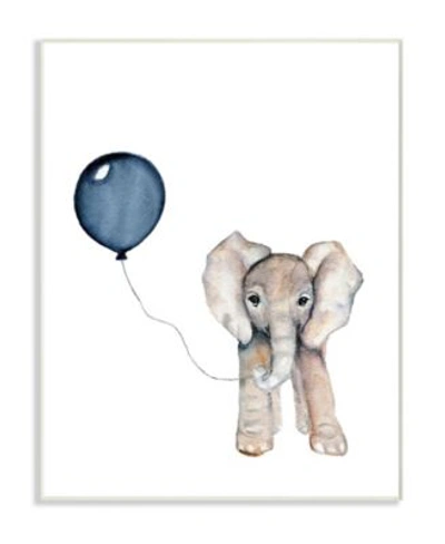 Stupell Industries Baby Elephant With Blue Balloon Wall Art Collection In Multi