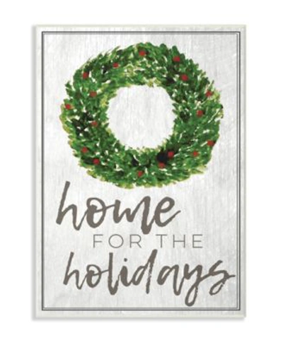 Stupell Industries Home For The Holidays Wreath Christmas Art Collection In Multi