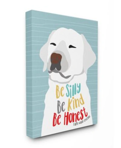Stupell Industries Be Silly Be Kind Be Honest Light Blue Poster Style Dog Stretched Canvas Wall Art Collection In Multi