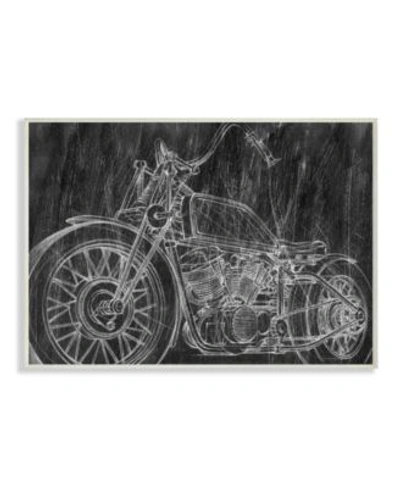 Stupell Industries Monotone Black White Motorcycle Sketch Wall Plaque Art Collection In Multi