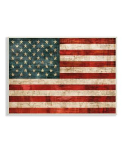 Stupell Industries Us American Flag Wood Textured Design Wall Plaque Art Collection In Multi-color