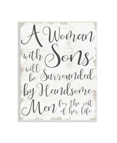 Stupell Industries Handsome Sons Home Family Inspirational Word Textured Design Wall Plaque Art Collection By Daphne Po In Multi-color