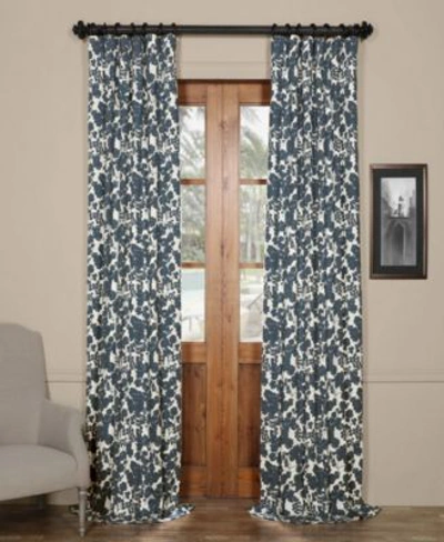 Exclusive Fabrics & Furnishings Exclusive Fabrics Furnishings Fleur Cotton Twill Panels In Dark Blue