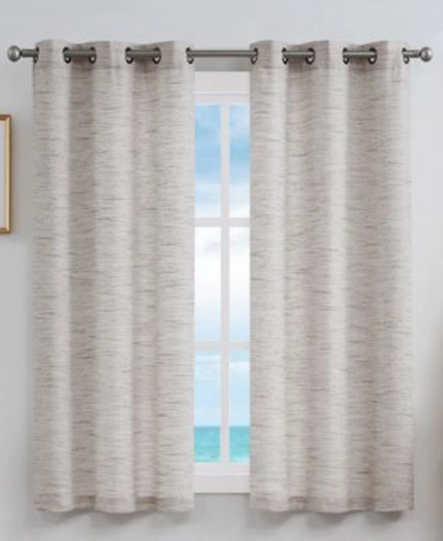 Nautica Julius Light Filtering Textured Grommet Window Curtain Panel Pair Collection In Linen