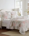 Laura Ashley Celina Patchwork 3-pc. Quilt Set, Full/queen Bedding In Pink/sage