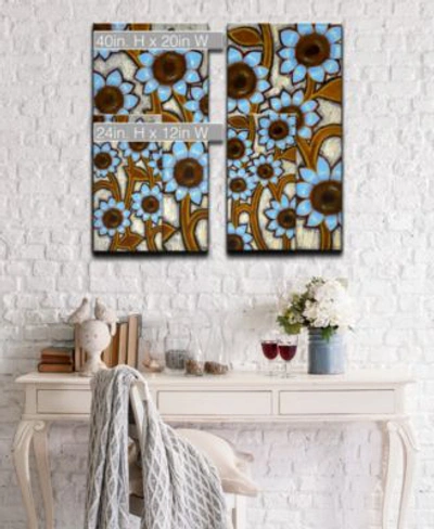 Ready2hangart Turquoise Sunflowers 2 Piece Floral Canvas Wall Art Collection In Multicolor