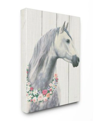 Stupell Industries Spirit Stallion Horse With Flower Wreath Art Collection In Multi