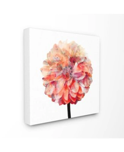 Stupell Industries Bright Coral Watercolor Bloom Dahlia Flower Canvas Wall Art Collection In Multi