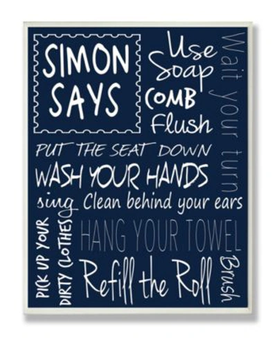 Stupell Industries Home Decor Simon Says Bath Rules Chalkboard Bathroom Art Collection In Multi