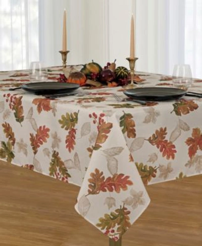 Elrene Swaying Leaves Tablecloth Collection In Ivory