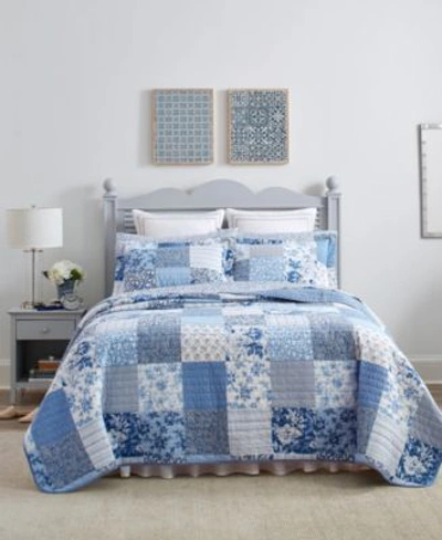 Laura Ashley Paisley Patchwork Quilt Sets Bedding In Bright Blue