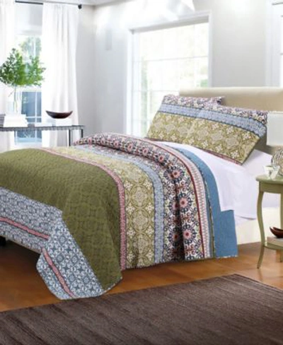 Greenland Home Fashions Shangri La Quilt Set 3 Piece In Multi