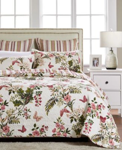 Greenland Home Fashions Butterflies Quilt Set 3 Piece In Multi