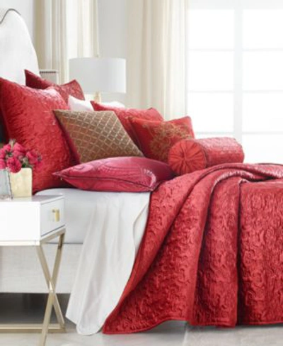 Hotel Collection Ornate Scroll Classic Coverlet Created For Macys Bedding In Ruby