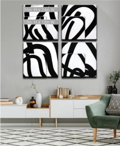 Ready2hangart Lines I Iv 4 Piece Shape Canvas Wall Art Set Collection In Multi