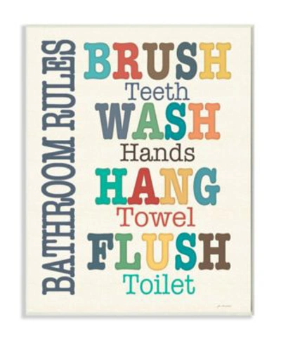 Stupell Industries Home Decor Colorful Bathroom Rules Typog Art Collection By Jo Moulton In Multi
