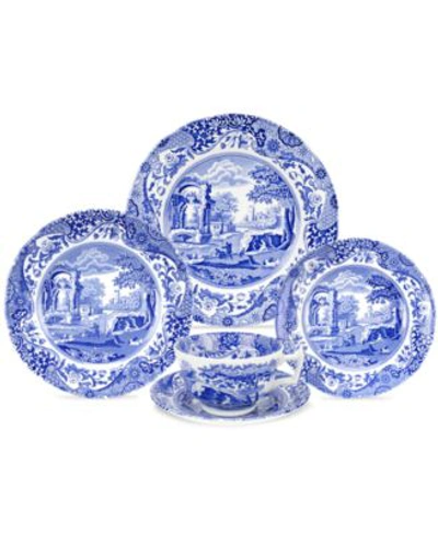 Spode Blue Italian 5-piece Dinnerware Set In Nocolor