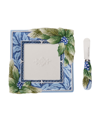 FITZ AND FLOYD FITZ AND FLOYD HOLIDAY HOME SNACK PLATE WITH SPREADER, SET OF 2