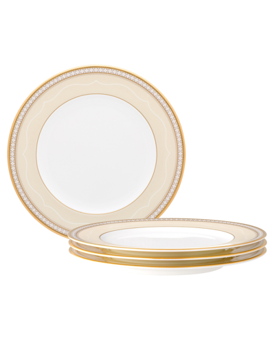 Noritake Trefolio Gold Set Of 4 Salad Plates, Service For 4 In White