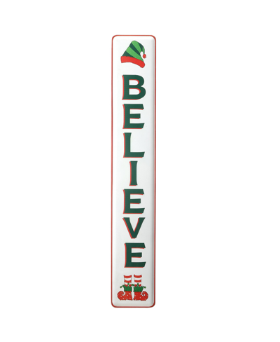 National Tree Company 47" Believe Vertical Holiday Wall Sign In White