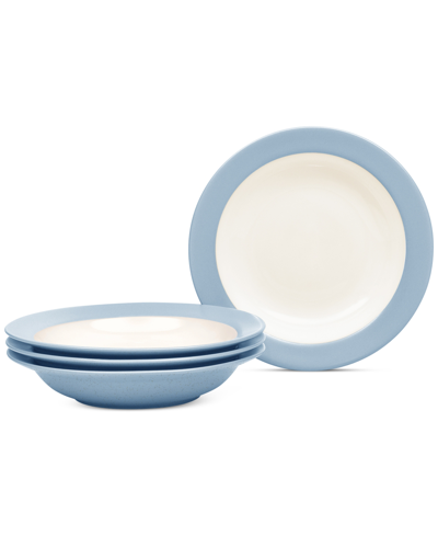 Noritake Colorwave Pasta/rim Soup Bowls 20 Oz, Set Of 4 In Ice