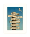 TRENDY DECOR 4U BEACH DIRECTIONAL BY GRAFFITEE STUDIOS READY TO HANG FRAMED PRINT WHITE FRAME COLLECTION
