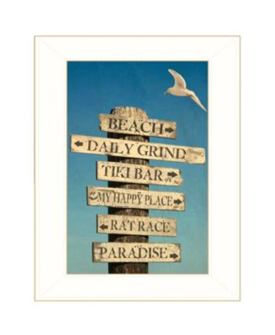 Trendy Decor 4u Beach Directional By Graffitee Studios Ready To Hang Framed Print White Frame Collection In Multi