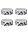 FITZ AND FLOYD FITZ AND FLOYD SNOW DAYS SNACK BOWLS, SET OF 4