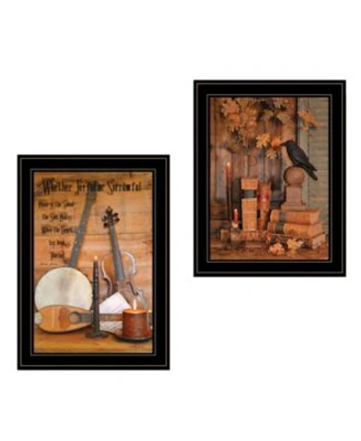 Trendy Decor 4u Music Nevermore 2 Piece Vignette By Billy Jacobs Collection In Multi