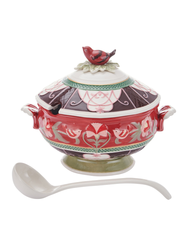 Fitz And Floyd Chalet Soup Tureen With Ladle, Set Of 2 In Assorted