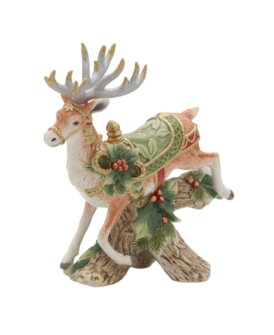 Fitz And Floyd Holiday Home Landing Deer Candle Holder In Assorted