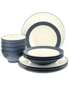 Noritake Colorwave 12 Piece Dinnerware Sets Created For Macys In Blue