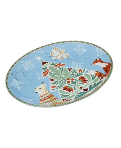 Fitz And Floyd Cottage Christmas Large Platter In Assorted