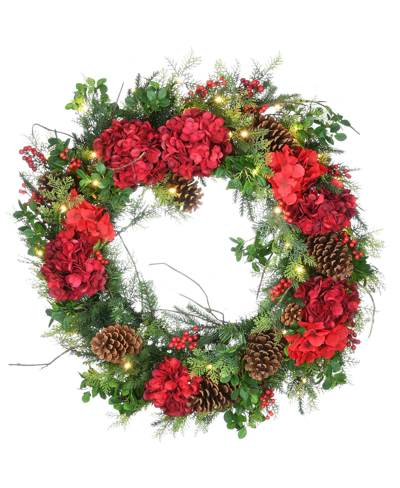 National Tree Company 30" Decorated Vienna Waltz Wreath With Led Lights In Green