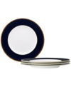 Noritake Blueshire Set Of 4 Accent Plates, Service For 4 In White Blue