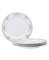 Noritake Sweet Leilani Set Of 4 Salad Plates, Service For 4 In White Gray