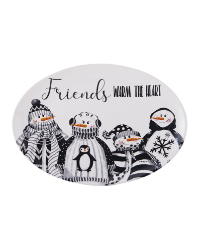 Fitz And Floyd Snow Days Medium Friends Warm The Heart Platter In Assorted