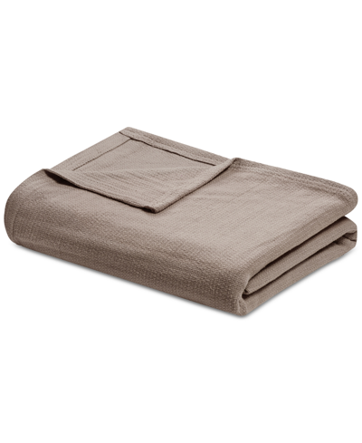 MADISON PARK FRESHSPUN BASKETWEAVE COTTON BLANKET, KING