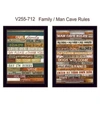 TRENDY DECOR 4U FAMILY MAN CAVE RULES COLLECTION BY MARLA RAE PRINTED WALL ART READY TO HANG FRAME COLLECTION