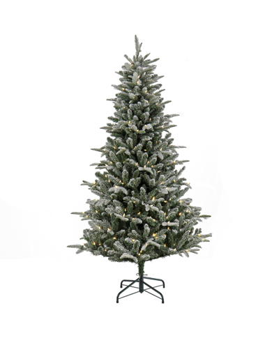 National Tree Company 6' Pre-lit Snowy Libby Fir Tree With Led Lights In Green
