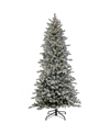 National Tree Company 7' Pre-lit Snowy Calton Pine Tree With Led Lights In Green