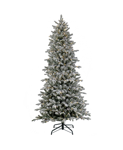National Tree Company 7' Pre-lit Snowy Calton Pine Tree With Led Lights In Green