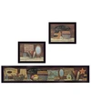 TRENDY DECOR 4U COUNTRY BATH II 3 PIECE VIGNETTE BY PAM BRITTEN BLACK FRAME COLLECTION