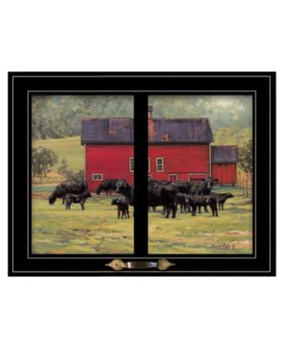 Trendy Decor 4u By The Red Barn Herd Of Angus By Bonnie Mohr Ready To Hang Framed Print Collection In Multi