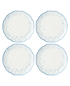 Lenox Butterfly Meadow Cottage Dinner Plate Set, Set Of 4 In Cornflower Hue