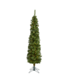 Nearly Natural Green Pencil Artificial Christmas Tree With Lights And Bendable Branches, 72" In Green