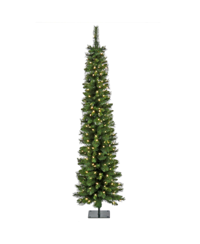 National Tree Company 6' Pre-lit Nooksack Fir Pencil Slim Tree With Led Lights In Green