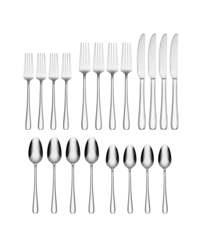 Oneida Waverly 20 Piece Everyday Flatware Set, Service For 4 In Metallic And Stainless
