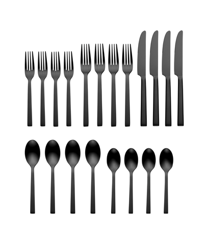 Oneida Chef's Table Black 20 Piece Everyday Flatware Set, Service For 4 In Metallic And Stainless